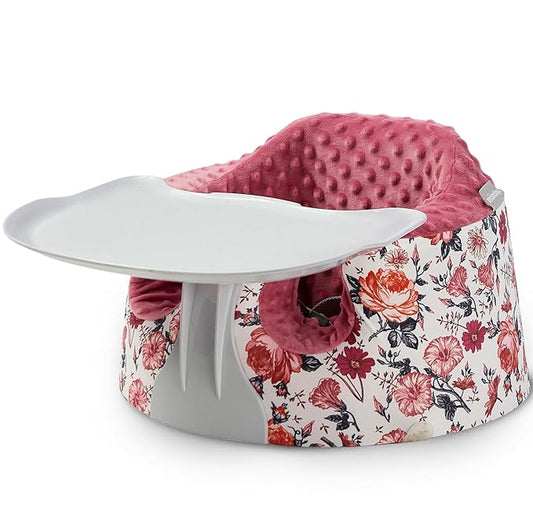 Seat Cover and Tray Sets Accessory Compatible with Bumbo Floor Seat for Baby,Breathable Accessory Compatible with Baby Seat - Easy to Install and Remove - Flower