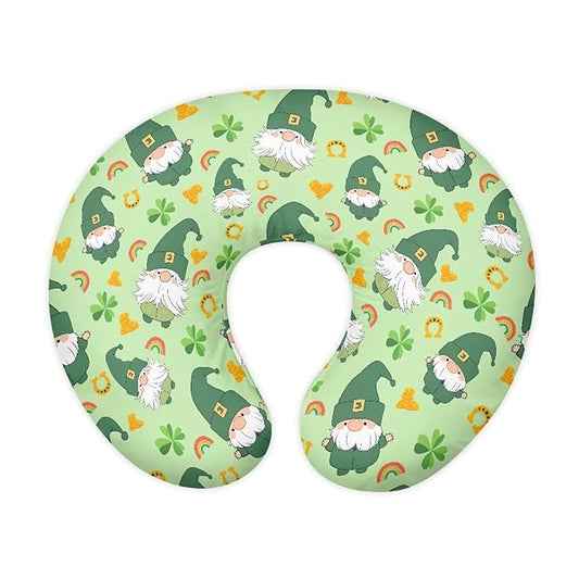 Green Irish Lucky Clover Baby Nursing Pillow Covers for Women St. Patrick's Day Breastfeeding Pillowcase Music Notes Pillowcase for Newborn Infant Bottle Breast Feeding Pillow