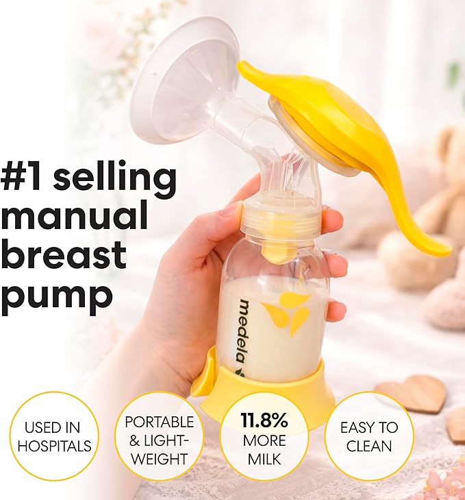 Medela Harmony Manual Breast Pump, Compact Swiss Design with PersonalFit Flex Shields and Medela's 2-Phase Expression Technology