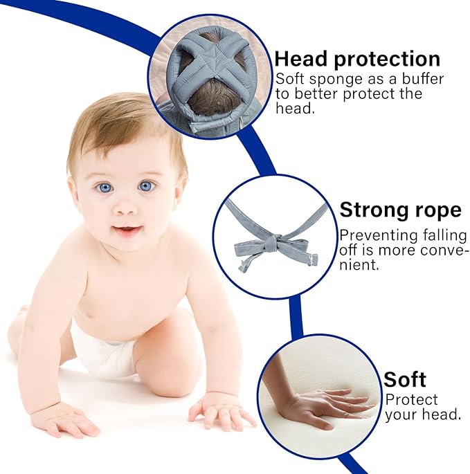 Baby Safety Helmet Baby Head Protector No Bumps for Running Walking Crawling, Safety Head Adjustable Protective Cap Headguard Hat