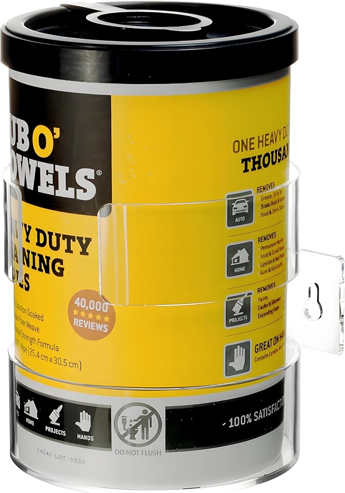 Wipes Holder for Heavy Duty Cleaning Wipes, Clear Acrylic Wall Mount Cleaning Wipes Dispenser Wall Bracket Wipes Rack for Hospital, Kitchen, Office, Garage (5.04" L x 5.31" W x 5.51" H)