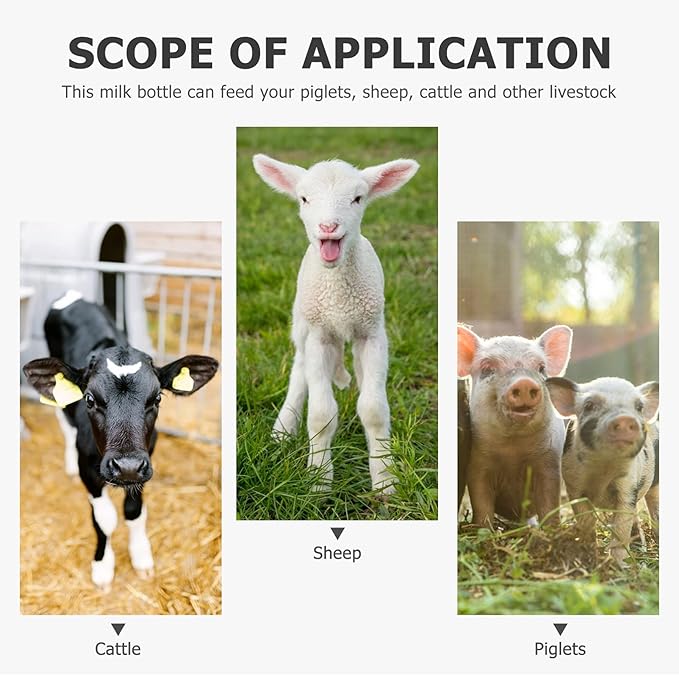 2Sets Lightweight Calf Feeding Bottle Sheep Milk Bottle for Livestock Nursing Design with Leakage Prevention for Calves and Lambs Easy to Carry and Use
