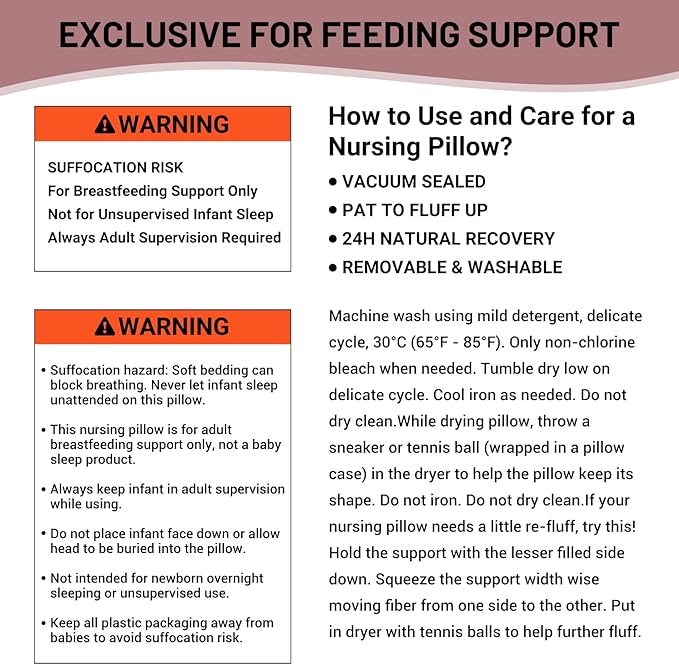 AMASKY Plus Size Breastfeeding Pillow for Ergonomic Comfort & Support, Easier Nursing, Fit, Removable Cover, Machine Washable, Letter Pattern(Grey), Pallet of Product