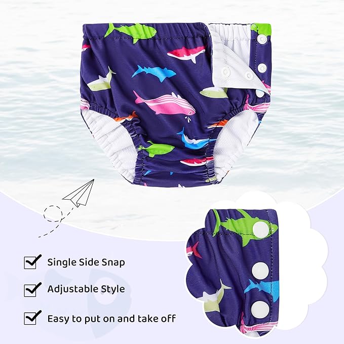 Durio Reusable Swim Diapers for Baby Toddler Newborn Washable Water Diapers for Swimming Beach Essentials