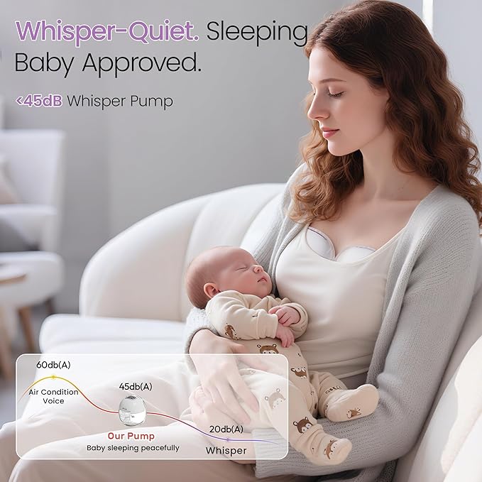Breast Pump Hands Free, Wearable Breastfeeding Pump with 4 Modes & 9 Levels, Portable Electric Breast Pump, Strong Suction, Discreet & Smart Display, 19/21/24mm Insert/Flange, 2 Pack