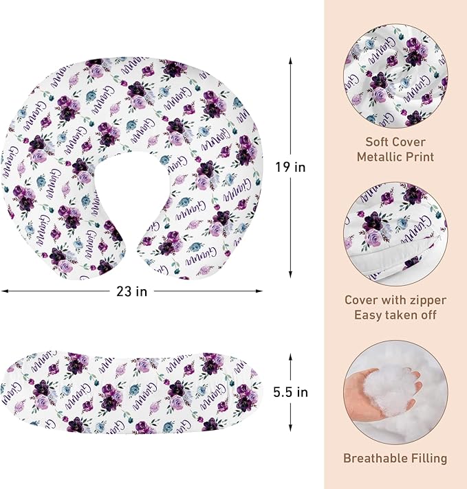 Dyoart Baby Nursing Pillow Cover,Personalized Soft Nursing Covers,Custom Name Breastfeeding Pillow Cover for Bottle Feeding,Gifts for Infant Boys Girls(one Size)