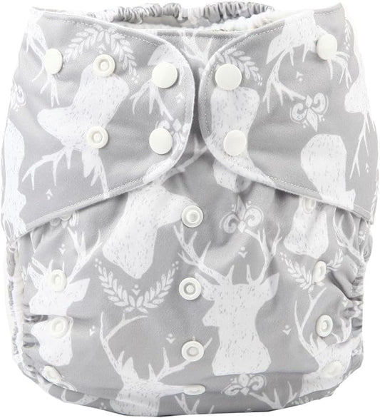 2 to 7 Years Old Junior Big Cloth Diaper,Nappy,Pocket Reusable Washable,Baby Kids Toddler (Grey Deer)