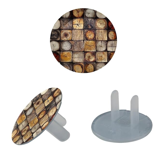 Outlet Covers (12/24 Pack)– Various Wooden (1) Outlet Plug Covers – Baby Safety Child Proof