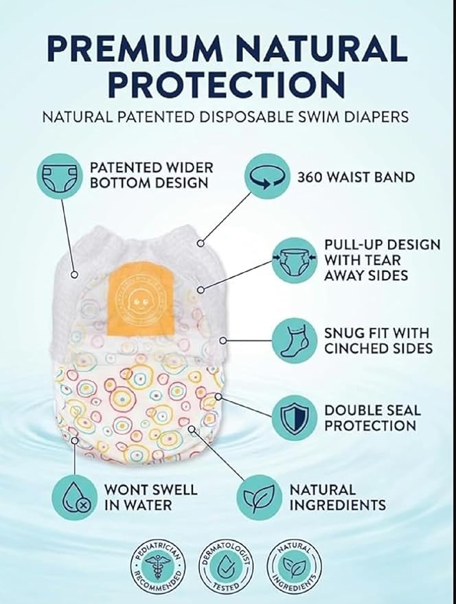 Little Toes On The Go Swim Diapers 2 Bag Bundle (Count 4) Size Medium