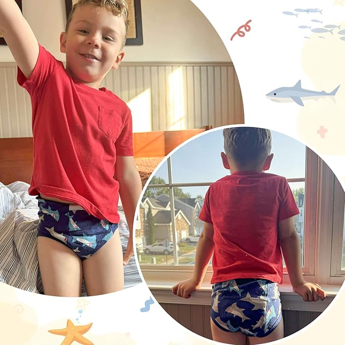 MooMoo Baby Cotton Potty Training Underwear 4 Packs Absorbent Training Pants for Boys and Girls 4T