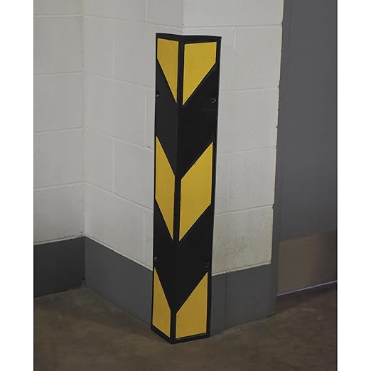 Vestil MRCG-39 Molded Rubber Corner Protector 6 In. x 6 In. x 39 In. Black/Yellow
