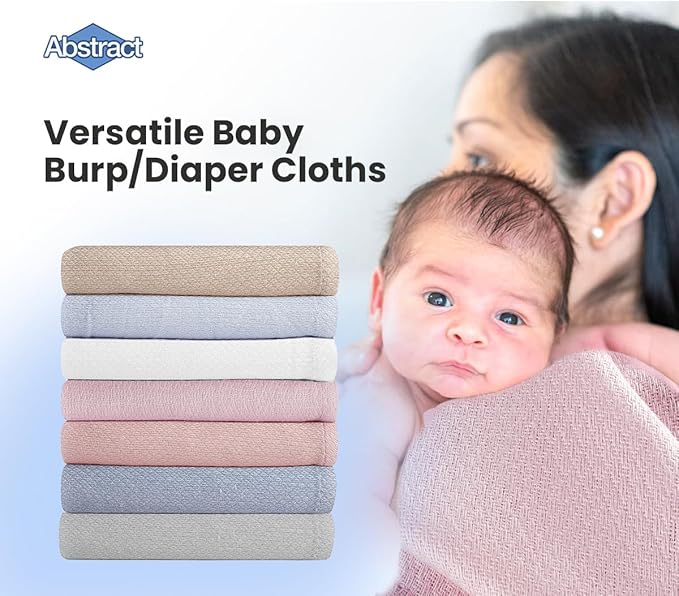 Deluxe 100% Natural Cotton Birdseye Cloth Diapers for Babies - Absorbent Cloth Diapers Burp Cloths - Pink - 6 Pack