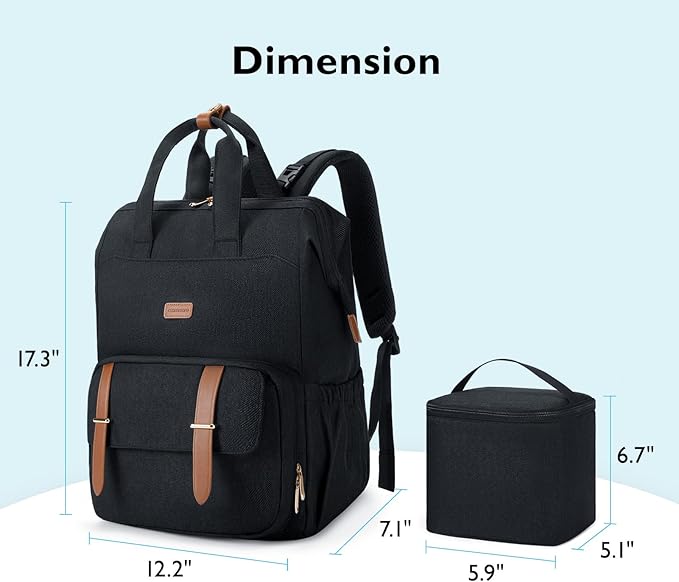 mommore Breast Pump Bag Backpack for Spectra S1,S2 Medela with Cooler Storage BagTravel Diaper Bag Backpack for Working Moms with 15.6 inch Laptop Sleeve, Black