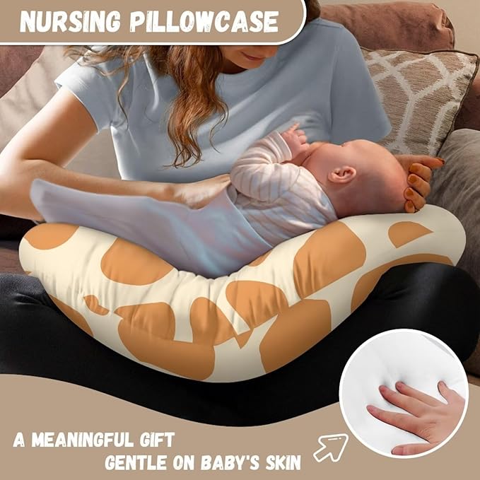 Yellow Cow Nursing Pillow Cover Slipcover for Breastfeeding Pillows, Soft and Comfortable Fits On Standard Infant Nursing Pillows Soft Fabric Fits Snug On Infant