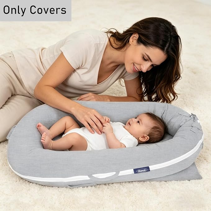 Organic Replacement Cover with Waterproof Pad | Premium Quality Spare Cover Certified Organic Cotton | [Fits Dockatot Deluxe + Docks] (Cover Only) (Gray, Waterproof Organic Cotton)