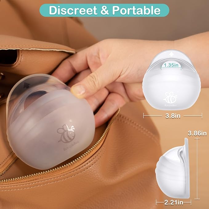 BumbleBee Wearable Milk Collector | Hands-Free, Kick-Proof, Portable Silicone Milk Saver for Breastfeeding Moms | Discreet, Comfortable - 3oz/90ml, 1 Count
