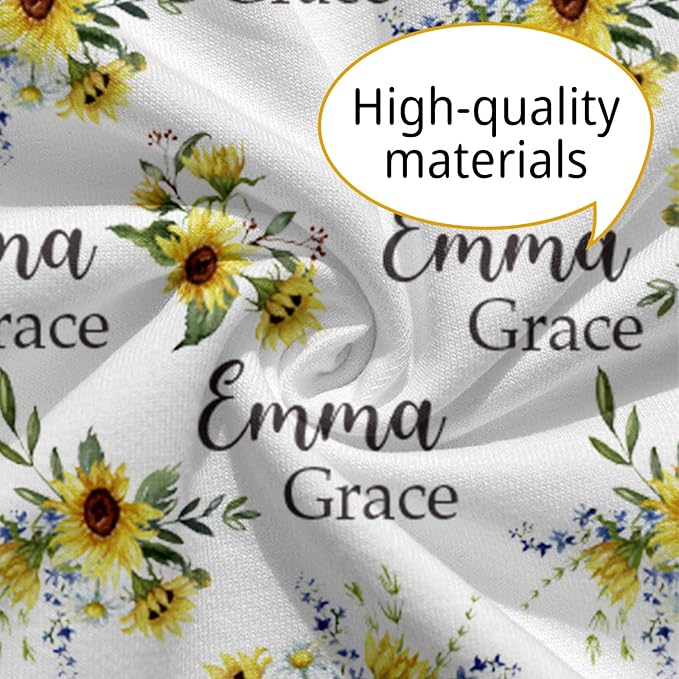 Customizable Flowers Baby Nursing Pillow Cover - Add Your Baby's Name, Ultra-Soft Stretch Fabric, Fits Standard Nursing Pillows, Ideal for Baby Showers Style 14