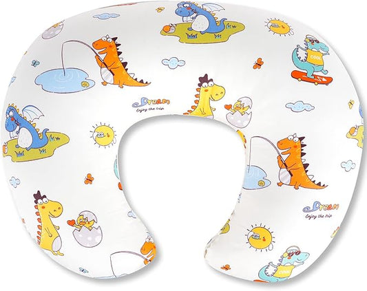 x-vesolje Nursing Pillow, Breastfeeding Pillow with Removable Cover, Ergonomic Breast Feeding Pillow, Baby Feeding Support Pillow for Mom Easier Breastfeeding- Original Size/Dinosaurs