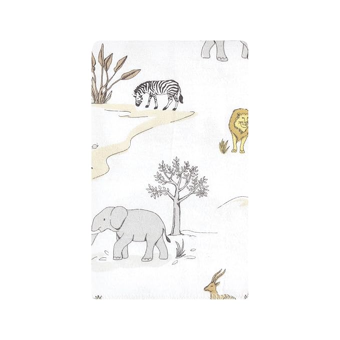 Hudson Baby Unisex Baby Cotton Flannel Burp Cloths 10-Pack, Neutral Safari World, One Size