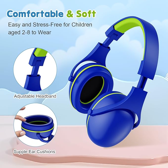 ProCase 2 Pack Noise Cancelling Headphones for Kids, Kids Ear Protection for Monster Jam Truck, Hearing Protection Noise Reduction Earmuffs for Sensory Autism Toddler Children -Navy