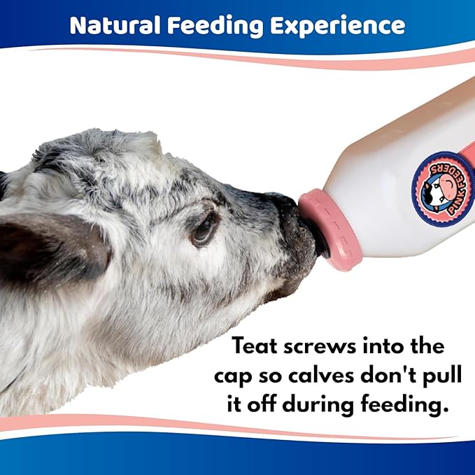 Thriver Screw-in Calf Teat – Soft Rubber Vanilla-Scented Replacement Nipples for Calf Feeders – Leak-Resistant Design, Durable Screw-in Fit (12)