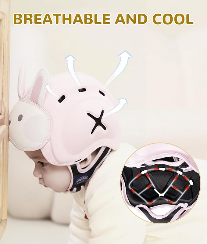 Baby Safety Helmet for Crawling Walking - Mambobaby Baby Helmet Adjustable Baby Head Protector Breathable Soft Infant Helmet Head Protection Helmets for Aged 6-24 Months, Ultra-Lightweight