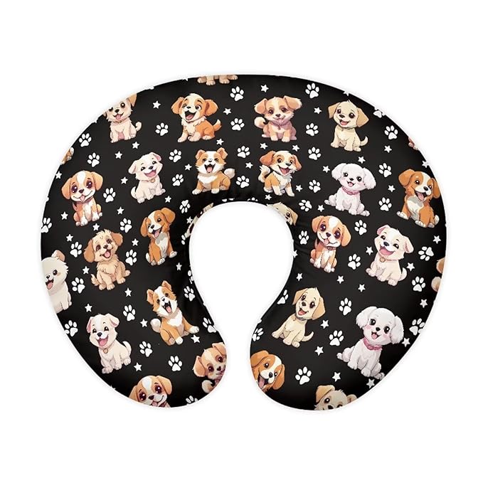 Nursing Pillow Cover with Zipper Covers Cute Dog and Paw Soft Breastfeeding Cover for Nursing Pillow Unisex Nursing Pillow Slipcovers Machine Wash & Quick Dry