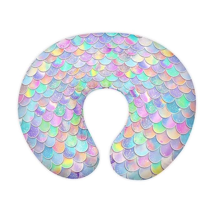 Shiny Mermaid Scales Nursing Pillow Case for Newborn Breastfeeding Pillow Slipcover for Baby Boys & Girls Fits Snug On Infant Washable & Breathable
