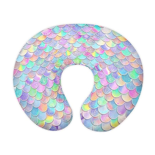 Shiny Mermaid Scales Nursing Pillow Case for Newborn Breastfeeding Pillow Slipcover for Baby Boys & Girls Fits Snug On Infant Washable & Breathable