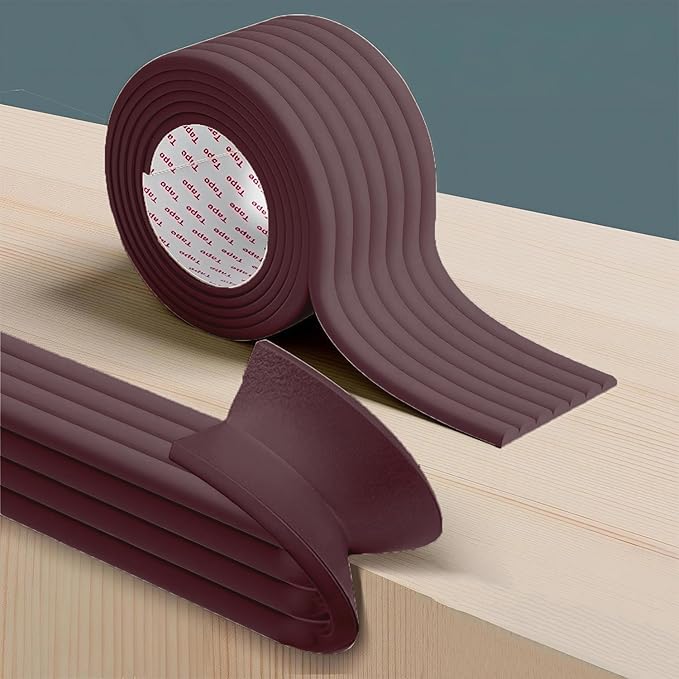 Baby Proofing Edge Corner Protector,Edges with Furniture Desk Edge Cushion& Edge Safety Bumpers,Corner Protector for Baby,Soft Rubber Foam Guard,16.4ft Brown