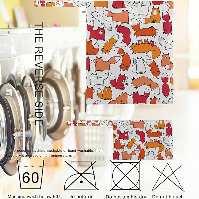 visesunny Funny Fox Animal 2Pcs Wet Bag with Zippered Pockets Washable Reusable Roomy Diaper Bag for Travel,Beach,Daycare,Stroller,Diapers,Dirty Gym Clothes,Wet Swimsuits,Toiletries