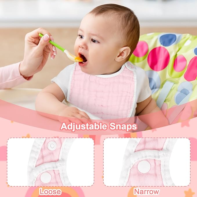 Accmor Muslin Baby Bibs, 6 Pack Soft Cotton Baby Bandana Drool Bibs for Boys Girls Teething and Drooling