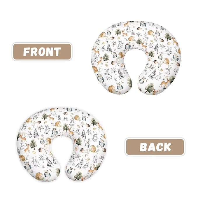 Nursing Pillow Cover Girl Boy, Soft and Comfy Breastfeeding Pillows Covers, Snug Fits Nursing Pillow Slipcovers for Boys Girls, Cute Deer Bunny