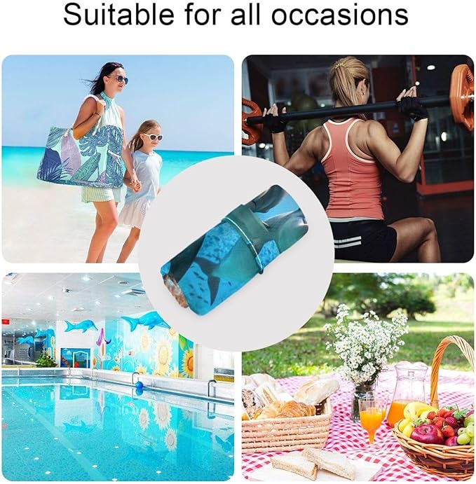Three Cute Dolphins Wet Dry Bags Set of 2, Reusable Waterproof Organizer with Zipper Pockets for Baby Diapers, Swimsuits, Beach Travel Toiletries Storage