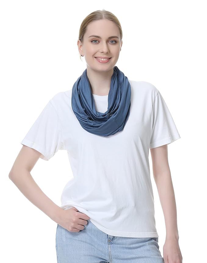 NeoTech Care Baby Nursing Cover Breastfeeding Scarf | Soft Fabric (Blue)