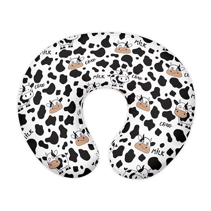 Cartoon Cow Print Nursing Pillow Cover for Breastfeeding Pillow, Soft and Cozy Nursing Pillow Slipcovers, Sung Fits Nursery Pillow