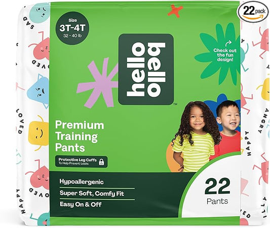 Hello Bello Premium Training Pants 3T-4T, All About Feelings Design, 22ct Jumbo Pack