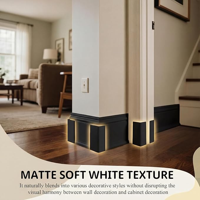 Pangda Baseboard Corners Blocks Self Adhesive Rubber Safety Corner Protectors Proofing Edge Guard Corner Cushion for Wall Furniture Edge(Black,8 Pcs)