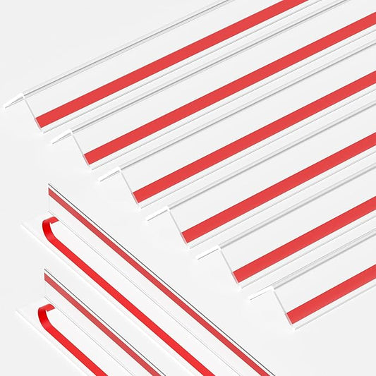 30x30mm Self Adhesive Corner Guard, 8pcs 57.1" Wall Corner Protector Strip, Flexible PVC Edge Trim, Peel and Stick Corner Protection for Furniture, Wall Edges & Table Corners