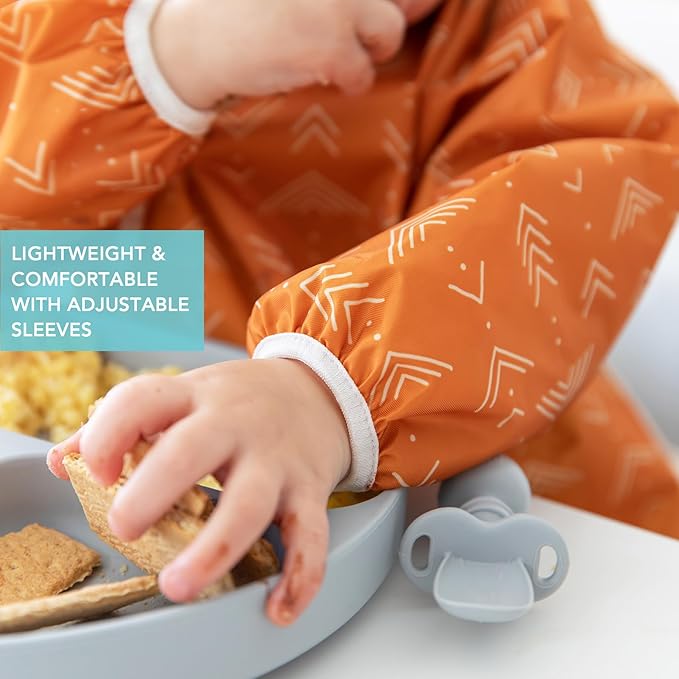 Bumkins Sleeved Bib for Girl or Boy, Baby and Toddler for 6-24 Mos