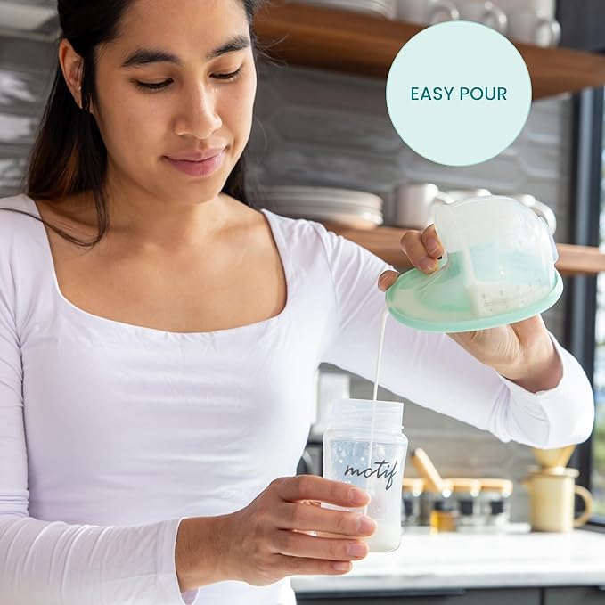 Motif Medical Aura Glow Hands-Free Breast Pump for Breastfeeding - Portable Breast Pump w/Inbuilt Nightlight & Wet-Dry Bag - Lightweight, Wireless Hospital Grade Pump w/ 5 Flange Sizes