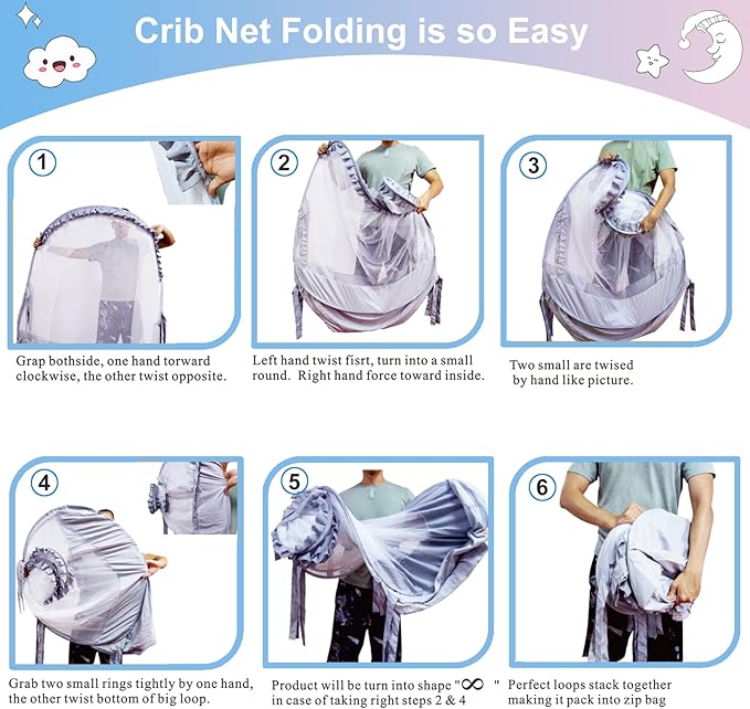 Crib Tents to Keep Toddler from Climbing Out Baby Safety Crib Tent Falls and Mosquito Bites Prevention Portable Baby Tents for Cribs Sturdy & Stylish Infant Bed Net