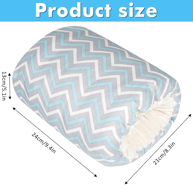 Baby Feeding Arm Pillow,Soft Cotton Bottle Nursing Arm Pillows for Newborn,Breastfeeding Pillows for More Support for Mom and Baby,Portable and Washable,Ergonomic Nursing Essentials(Blue Ripple)