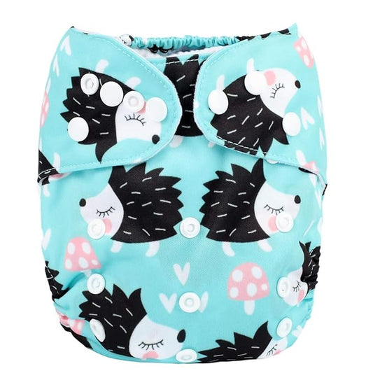 Baby Pocket Diaper Nappy Reusable Washable 8lbs to 36lbs (Hedgehog)