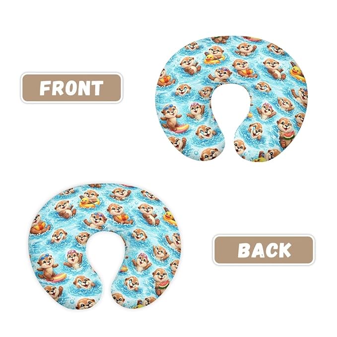 Jeiento Funny Cute Otter Nursing Pillow Cover Breastfeeding Pillow Slipcover for Baby Boys Girls Soft Comfortable Nursing Pillows Soft Cover with Zipper