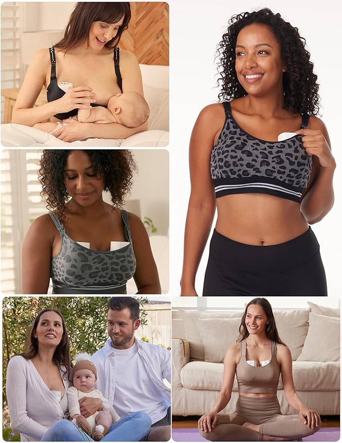 Momcozy Hands-Free Breast Pump S12 Pro, Wearable & Portable Pump with Soft DoubleFit Flange, 3 Modes | 9 Levels Double Electric Pump, Smart Display, 24mm, 2 Count, Cozy Crystal White