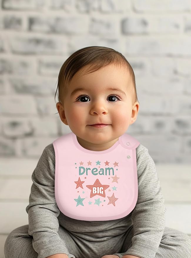 Maiwa 6 Pack Cotton Baby Bibs for Girls Boys with Waterproof layer for Drooling Eating teething with Snaps