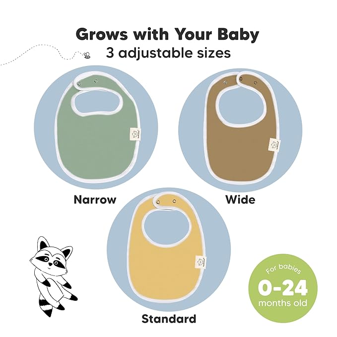8-Pack Organic Baby Bibs for Boys, Girls - Soft Cotton Drooling and Teething Bibs for Baby Girl & Boy, Extra Absorbent, Easy to Clean & Put On for Toddler, Newborn, Infant 0-24 Months (Daybreak)