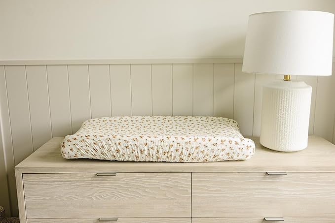 Mebie Baby Changing Pad Cover, Autumn Bloom, 100% Muslin Cotton Changing Table Pad Cover for Baby Boy and Girl, Designer Nursery Decor Covers, Diaper Changing Pad Cover for Changing Station