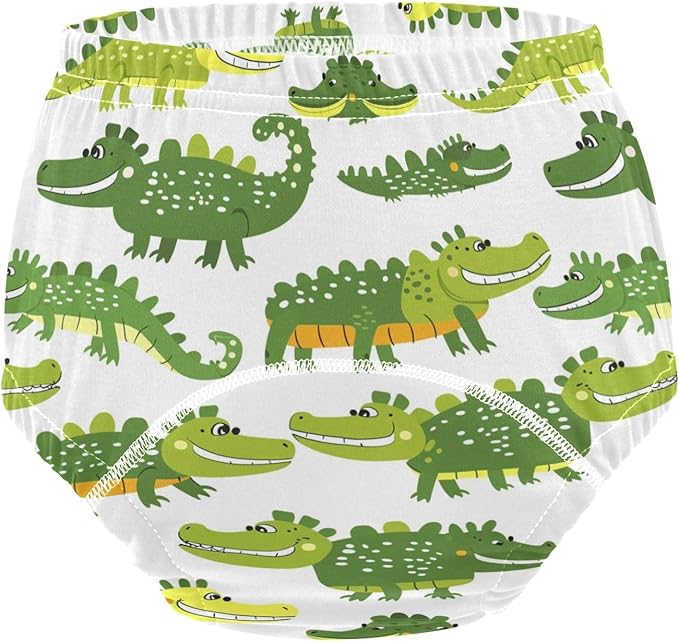 Cartoon Green Crocodile Training Underwear Toddler Cotton Training Pants 2t-5t Reusable Potty Training Underwear for Boys Girls